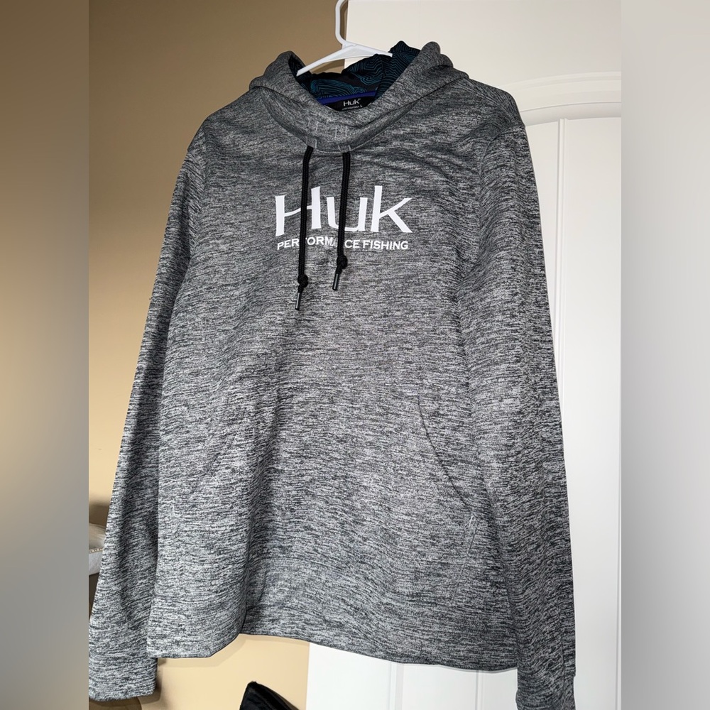 Huk Charcoal Heather Performance Hoodie